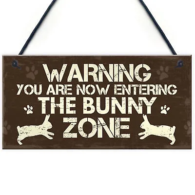 Bunny Zone Rabbit Lover Gift Ideas Door Hutch Funny Pet Sign Rabbit Accessories  • £3.99