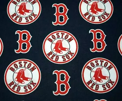 Boston Red Sox MLB Sports Blue Fabric WIDE FQ (18  X 29 ) 100% Cotton New  • $3.98