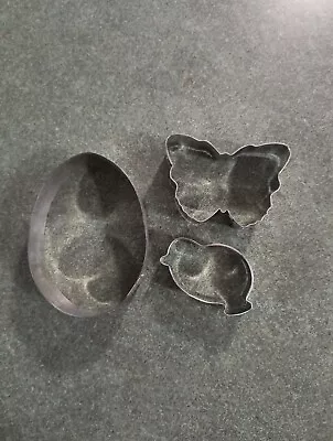 Lot Of 3 Metal Cookie Cutters Butterfly Chick Egg • $9.90