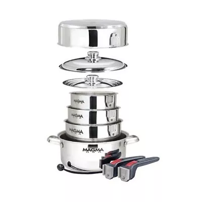 Magma 10 Piece Stainless Steel Nesting Induction Cookware | A10-360L-IND • $259.99