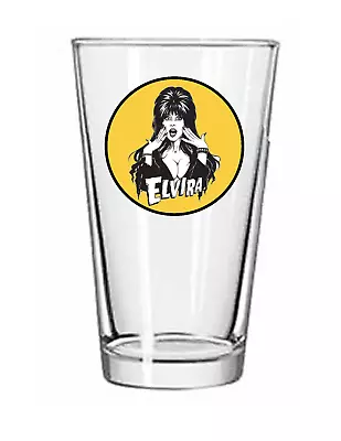 Halloween - Elvira - 16 Oz Pint Beer Glass Pub Seltzer Cocktail Tea Water • $14.95