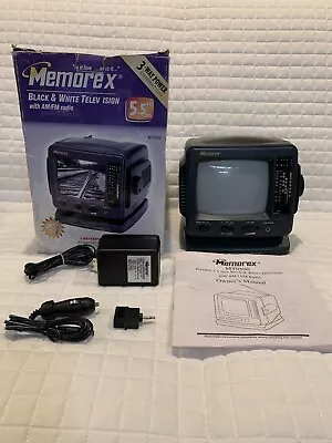 MEMOREX 5.5  Black & White Portable Television With AM/FM Radio 5.5” TESTED • $45.99