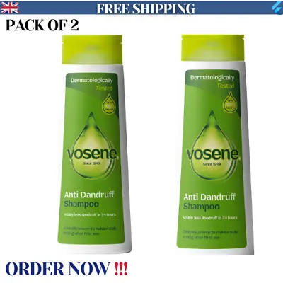 Vosene Original Anti-Dandruff Shampoo 2 X 300ml For Daily Use • £7.92