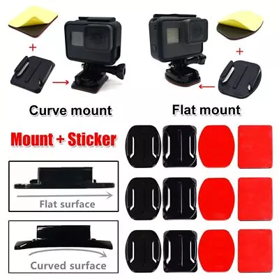 Flat Curved Mounts Adhesive Sticker Pad Holder For GoPro Hero Xiaomi Yi 4K • $5.06