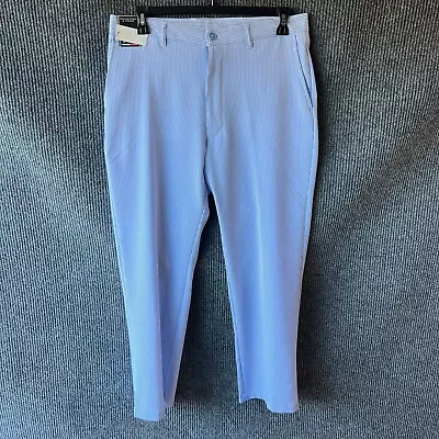 Roundtree & Yorke Pants Mens 34 Blue White Slacks Lightweight Casual 34x32 NEW • $22.61