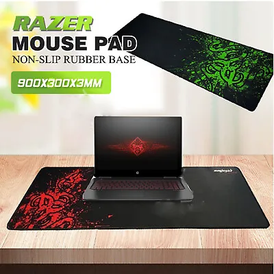 $19.99 • Buy Big Size Desk Mat Razer PC Computer Desktop Keyboard Mat Gaming Large Mouse Pad