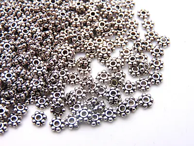 £1.95 • Buy 100  Pcs Tibetan Silver 4mm Daisy Spacer Beads Bead Jewellery Findings G143