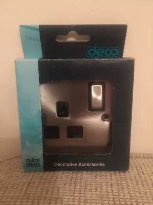 £9.99 • Buy Click Deco 13A Single Plug Socket, Victorian Satin Chrome - VPSC535BK