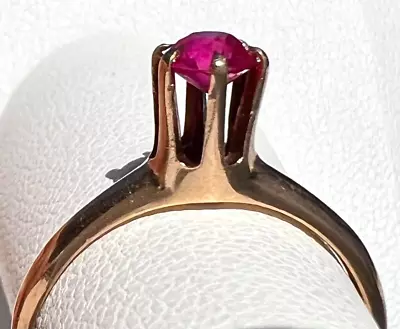 Antique Edwardian Ostby & Barton 10K Gold RUBY High-Profile Ring *MALTESE CROSS* • $229.99