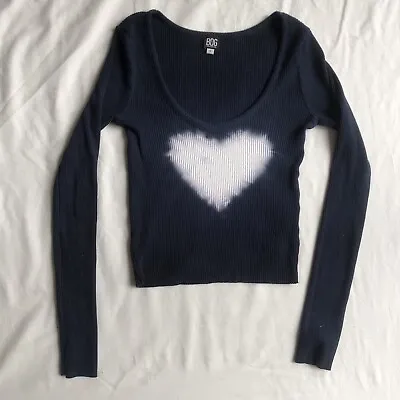 £18 • Buy Urban Outfitters Tie Dye Heart Long Sleeve Top