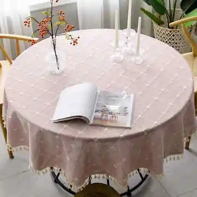 Modern Simple Round Table Tablecloth Cotton Linen Tablecloth Nordic Table Cloth • $30.68