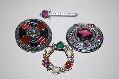 Old Vintage Scottish Brooches Stunning Agate One Sword Stamped Mizpah Etc Etc • £9.99