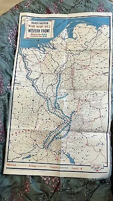 Original Daily Sketch Newspaper War Map No.2 Western Front • £3.50