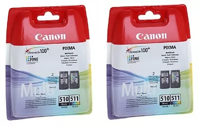 2 X BLACK + 2 X COLOUR PG-510 CL-511 PIXMA MX320 MX330 Original Ink Cartridges  • £59.47