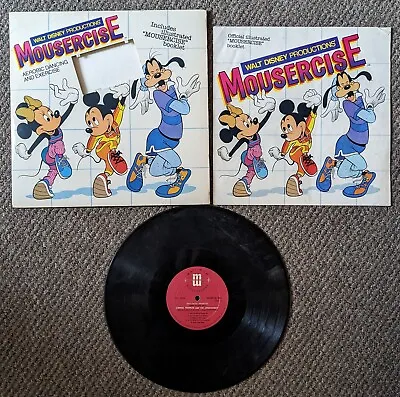 Walt Disney Mousercise LP 33 1/3 - Vinyl EX Booklet EX Jacket EX Aerobics • $19.99