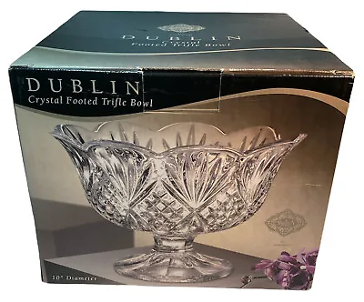 $28.62 • Buy Shannon By Godinger Dublin Footed Crystal Trifle Bowl Open Box SF