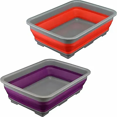 6 L  Collapsible Washing Up Bowl Non Slip Camping Caravan Space Saving Bowl • £7.99