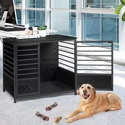 Dog Crate End Table Wooden Pet Kennels With Doors Medium Dog House Indoor Use • $115.99