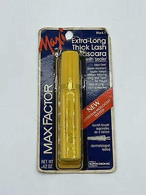 Vintage Max Factor Maxi Extra Long Thick Lash Mascara With Sealer Black NOS • $30