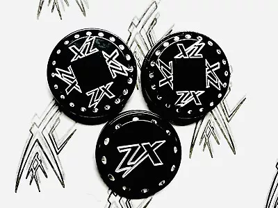 $89.99 • Buy Zx-14 Black Contrast Diamond Cut “zx” Fork & Yoke Cap 06-22 Kawasaki Ninja Zx14