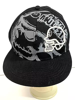 Metal Mulisha Fitted Helmet Cap Size 7 Embroidered Stitch Hat Black Grey White • $10