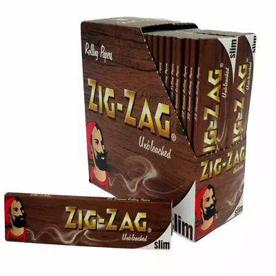 ZIG ZAG UNBLEACHED SLIM KING SIZE Cigarette Rolling Paper  -  1 5 10 12 25 50 • £4.39