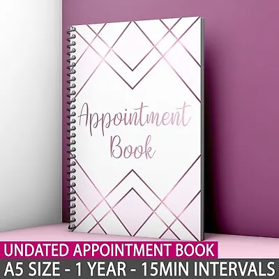 £13.99 • Buy A5 Undated Appointment Book Diary Beauty Salon Therapists 3 Columns Nail Massage
