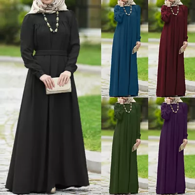 $22.99 • Buy ZANZEA Women Puff Sleeve Button Muslim Abaya Kaftan Islamic Robe Maxi Long Dress