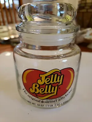 £7.69 • Buy Jelly Belly Collectible Jelly Bean Jar Holds 18 Oz. Clear Glass Container VTG