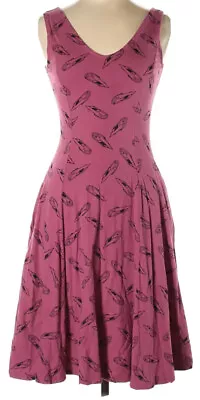 Zandra Rhodes Designer Rare Geometric Cars Pink/Mauve Vintage Sleeveless Dress 8 • $135
