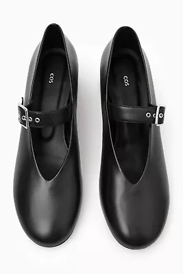 COS Soft Black Leather Shoes Pumps -size 37/ UK4 • £155