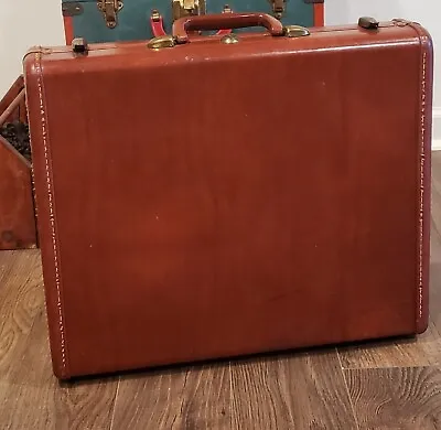 Vintage Samsonite Shwayder Bros Briefcase Suitcase Circa 50’s Brown Leather  • $49.99