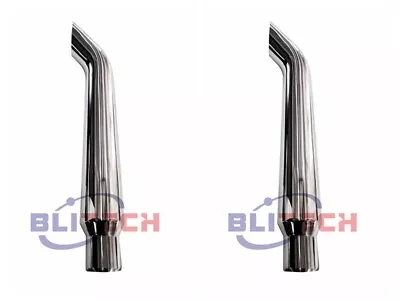 Pair Blitech 7  To 5  OD Chrome Stack Pipe Bull Horn 36  Inch Long Exhaust Tube • $334
