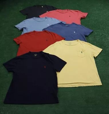 Lot Of 7 Polo Ralph Lauren Pocket Mens Size Medium T-Shirt ☀️ • $4.54