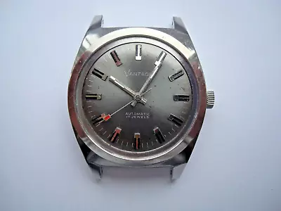 Vantage Men's SS Watch Manual Wind Up Gray Dial 17j. From 1960's As Is For Parts • $50
