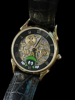 Rare Warner Bros Marvin The Martian Black And Gold Watch By Fossil New Battery • $202