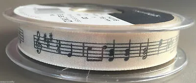 £2.85 • Buy Berisfords Ribbon Musical Notes 15mm X 1/2/5/10/20m Sewing Craft Decor Cakes