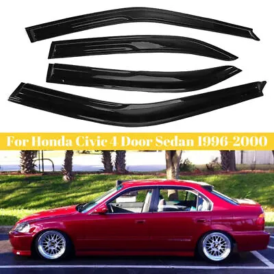For 1996-2000 Honda Civic Sedan JDM 3D Wavy Mugen Style Window Visor Rain Guards • $27.99