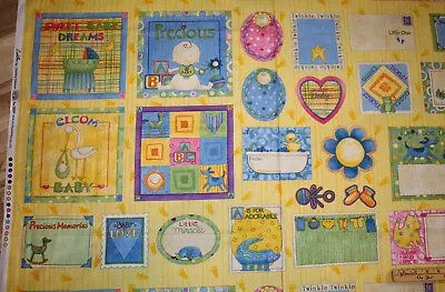 Baby Cuddles Nursery Quilt Label Tags Debbie Mumm Fabric  23  Repeat  • $2.60