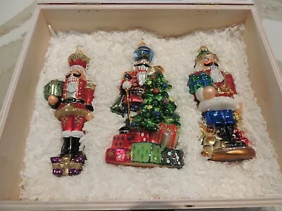 Komozja Family Mostowski Polish Glass 3 Nutcrackers W/ Wooden Box NEW • $110