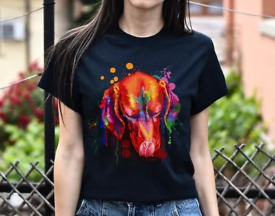 Watercolor Art Vizsla Dog Unisex Shirt S-2XL Black Navy Dark Heather • $22.34