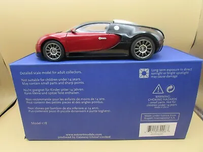 NOS Autoart 1/18 Scale 70906 Bugatti EB 16.4 Veyron Production Car Black/red NIB • $378.87