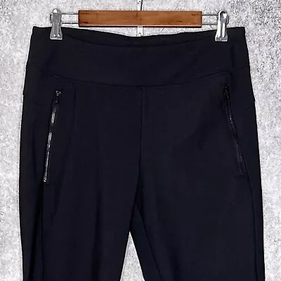 Members Mark Womens Zip Pocket City Pants Size XL Stretch Pull On Solid Black • $15.63