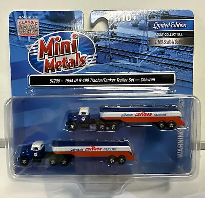 Mini Metals N Scale Chevron 1954 IH R-190 Tractor/Tanker Trailer Set #51206 • $29.99