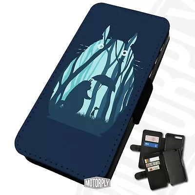 £9.75 • Buy Printed Faux Leather Flip Phone Case For Samsung - Totoro-Silhouette