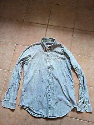  Polo Ralph Lauren Light Wash Denim Shirt Mens Sz-M Authentic  • $24.99