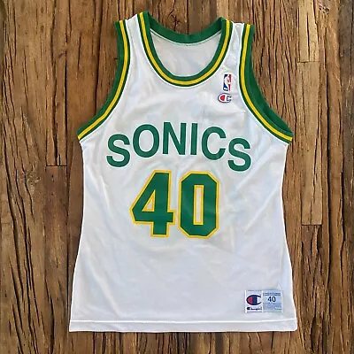 Vintage Kemp #40 Jersey Men's 40 Seattle Supersonics Champion NBA Basketball • $49.77