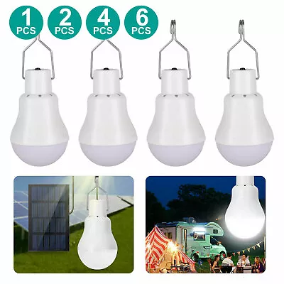 $11.48 • Buy 4/6PCS 15W Solar Powered Panel LED Light Bulb Portable Outdoor Camping Tent Lamp