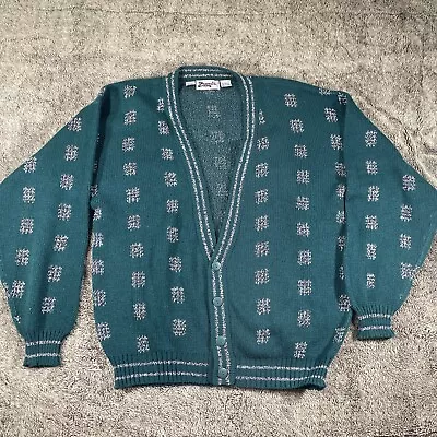 VTG Zeppelin Sweater Mr Rogers Cardigan Mens Large Geometric Grandpa Core • $18