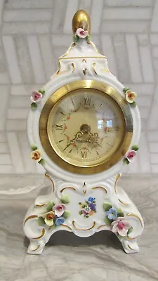 Vintage Dresden Porcelain Mercedes Germany Wind Up Footed Dresser 7  Alarm Clock • $29.99